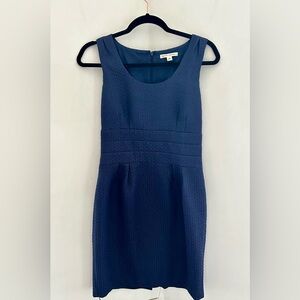 Banana Republic Textured Navy Midi Dress